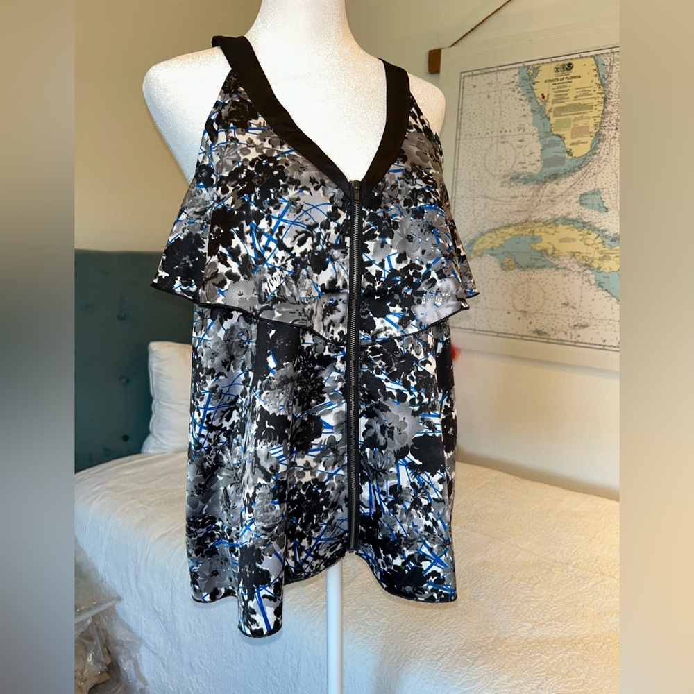Black and Blue Abstract Women's Tank Top